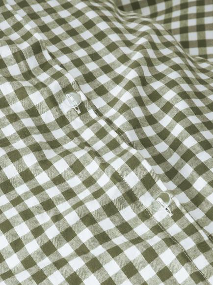 John Lewis Gingham Pure Cotton Weave Duvet Cover Set - view 2, Avocado