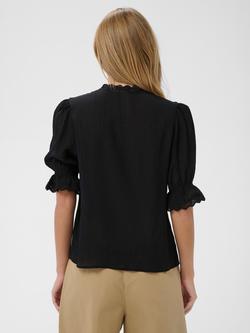 Saint Tropez Kristel V-Neck Frilled Sleeve Blouse, Black - view 2, Black