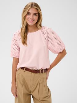 Saint Tropez Pala Cutwork Sleeve Top, Chalk Pink