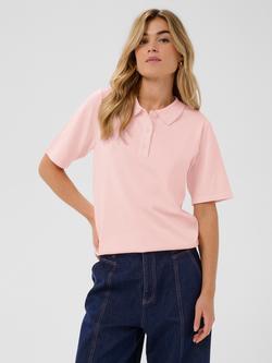 Saint Tropez Mila Short Sleeve Polo Shirt, Chalk Pink, Chalk Pink
