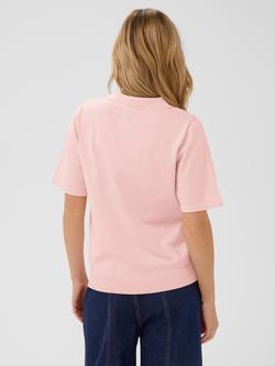 Saint Tropez Mila Short Sleeve Polo Shirt, Chalk Pink - view 2, Chalk Pink