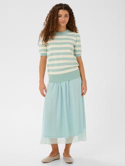 Saint Tropez Mila Stripe Short Sleeve Jumper - view 2, Ether Seedpearl Bloc