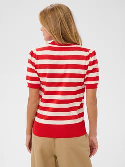 Saint Tropez Mila Stripe Short Sleeve Jumper - view 2, Valiant Seedpearl