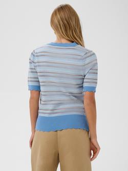 Saint Tropez Pippa Stripe Short Sleeve Jumper, Allure - view 2, Allure
