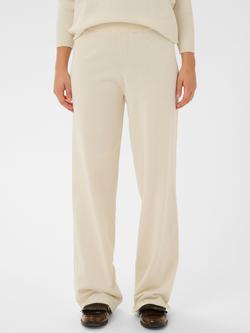 Saint Tropez Mila Knitted Wide Leg Trousers, Seedpearl Melange, Seedpearl Melange