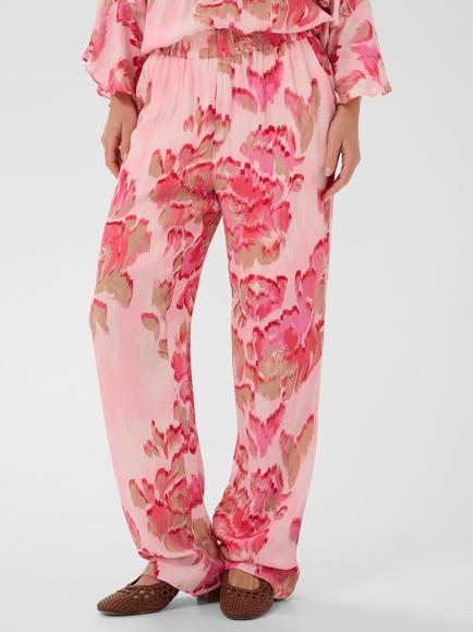 Saint Tropez Pollyana Floral Straight Trousers, Pink/Multi, Pink/Multi