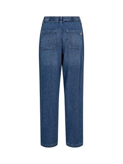 MOS MOSH Catania Tie Waist Tapered Jeans, Blue - view 2, Blue