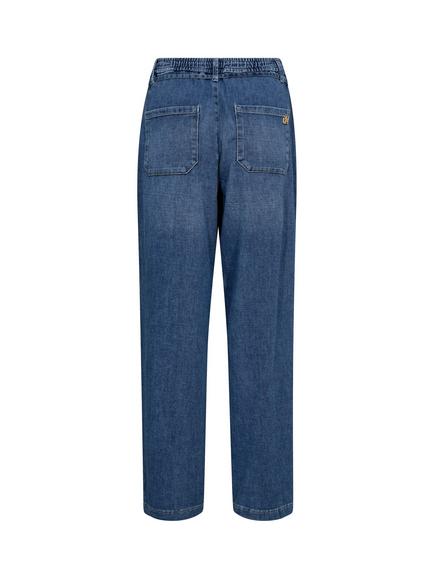 MOS MOSH Catania Tie Waist Tapered Jeans, Blue - view 2, Blue