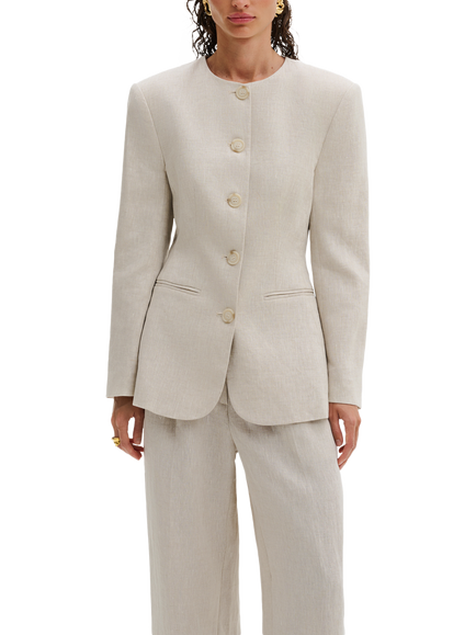 Malina Carol Pure Linen Blazer, Sand, Sand