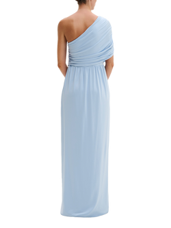 Malina Jennica One Shoulder Ruched Maxi Dress, Sky - view 2, Sky