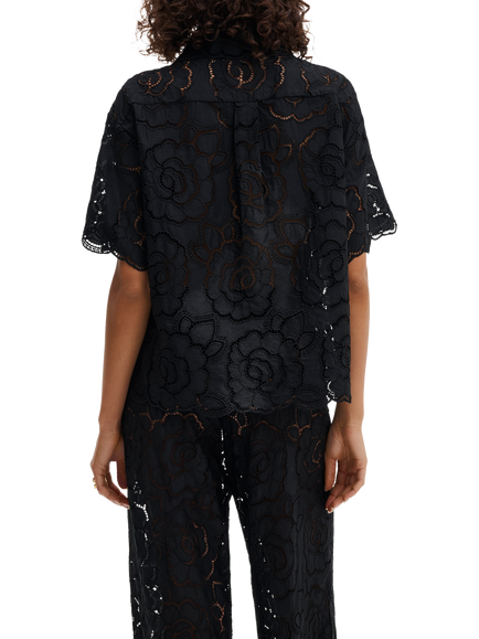 Malina Claudia Lace Shirt, Black - view 2, Black