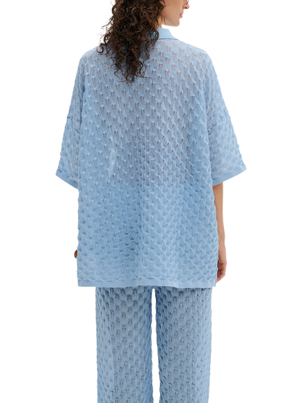 Malina Moa Knitted Shirt, Sky - view 2, Sky