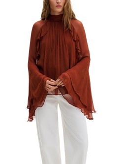 Malina Therese Ruffle Top, Rust, Rust