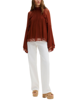 Malina Therese Ruffle Top, Rust - view 2, Rust