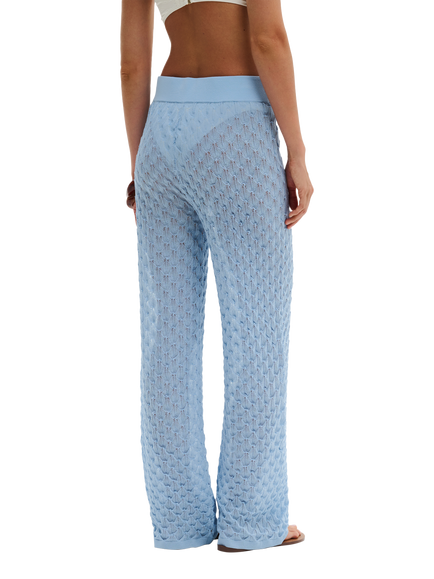 Malina Alissa Knitted Wide Leg Trousers, Sky - view 2, Sky