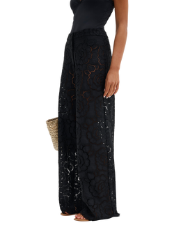 Malina Stacey High Rise Lace Trousers, Black, Black