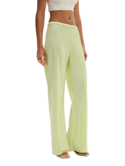 Malina Tina Bias Cut Satin Trousers, Pistachio, Pistachio