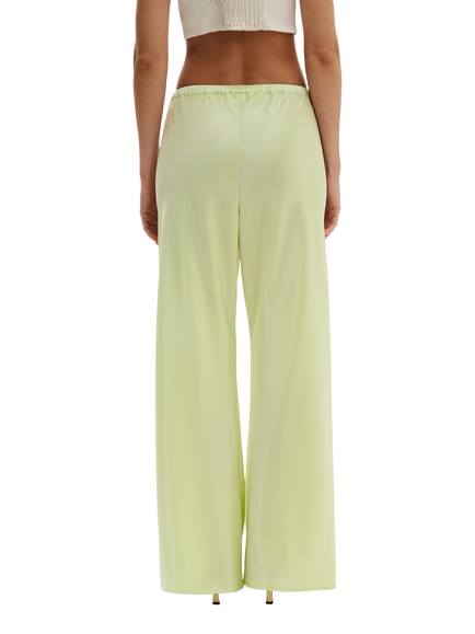 Malina Tina Bias Cut Satin Trousers, Pistachio - view 2, Pistachio