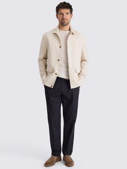 Moss Twill Linen Blend Field Jacket, Neutral - view 2, Neutral