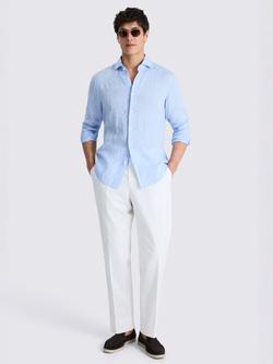 Moss Long Sleeve Linen Shirt - view 2, Sky