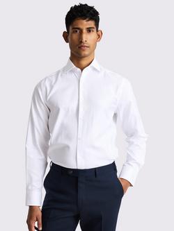 Moss Tailored Herringbone Shirt, White, White