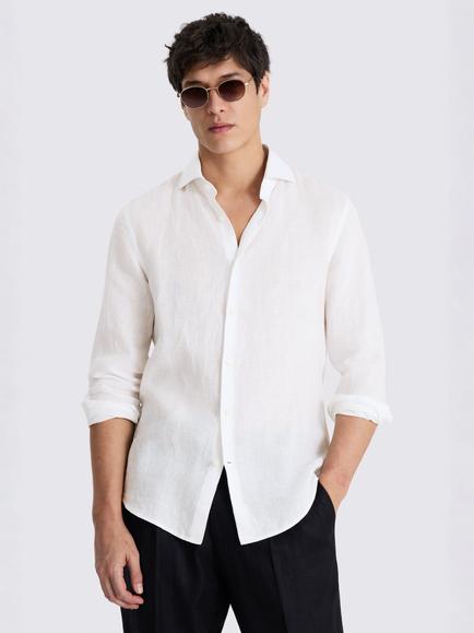 Moss Linen Shirt, White
