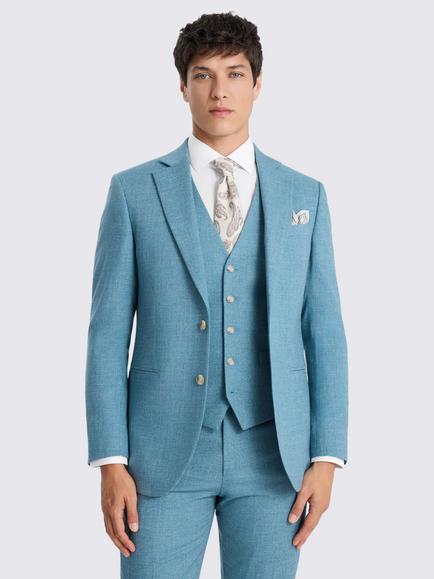 Moss Tailored Fit Slub Suit Jacket, Teal, Teal
