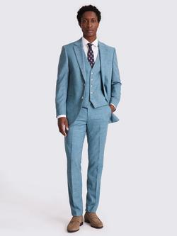 Moss Tailored Slub Suit Jacket, Teal - view 2, Teal