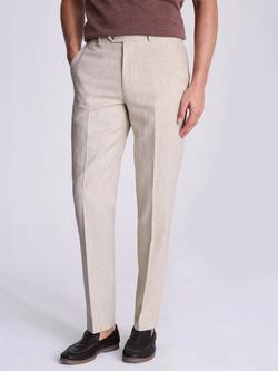 Moss Tailored Herringbone Suit Trousers, Ecru, Ecru