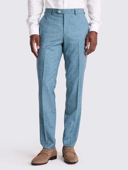 Moss Tailored Slub Suit Trousers, Teal, Teal