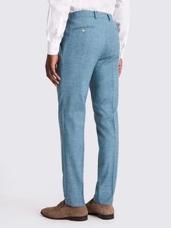 Moss Tailored Slub Suit Trousers, Teal - view 2, Teal