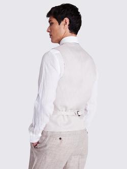 Moss Regular Linen Waistcoat, Oatmeal - view 2, Oatmeal