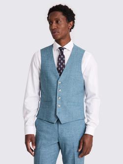 Moss Tailored Slub Suit Waistcoat, Teal, Teal
