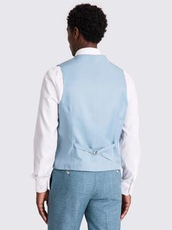 Moss Tailored Slub Suit Waistcoat, Teal - view 2, Teal