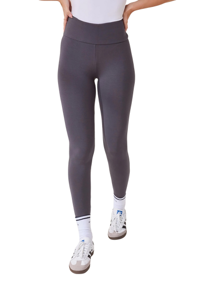Lovall Petite Lightweight High Rise Leggings, Grey, Grey