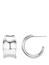 Orelia Waterproof LUXE Chunky Molten Hoop Earrings, Silver