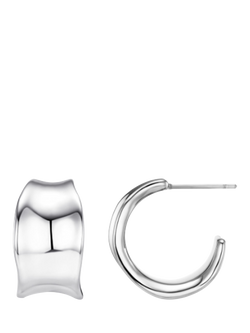 Orelia Waterproof LUXE Chunky Molten Hoop Earrings, Silver, Silver