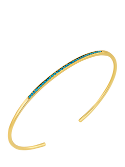 Orelia Fine Turquoise Pavé Open Bangle, Gold, Gold