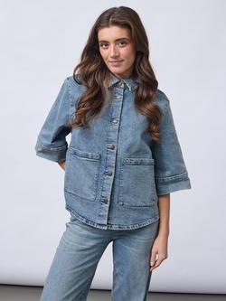 Sisters Point Olea Denim Jacket, Blue Vintage, Blue Vintage