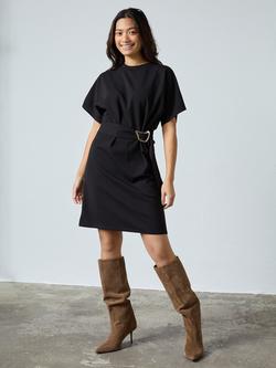 Sisters Point Gelia Buckle Waist Dress, Black, Black