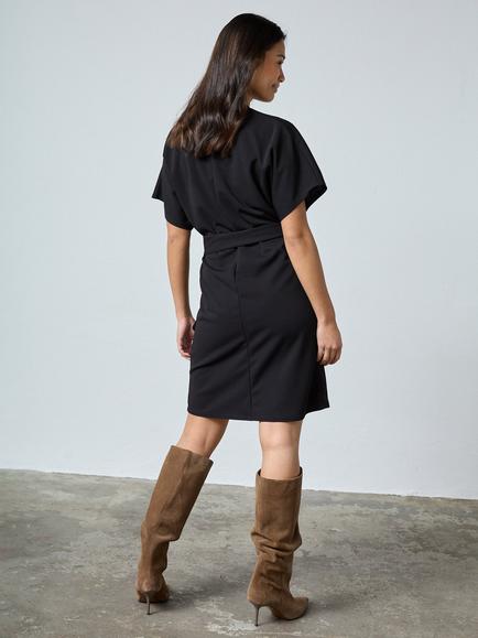 Sisters Point Gelia Buckle Waist Dress, Black - view 2, Black