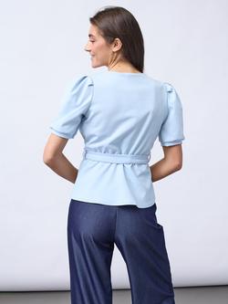 Sisters Point Nasa Tie Waist Wrap Top, Skyway - view 2, Skyway