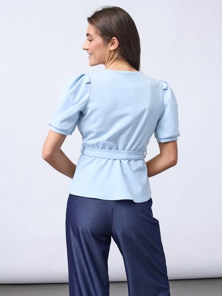 Sisters Point Nasa Tie Waist Wrap Top, Skyway - view 2, Skyway