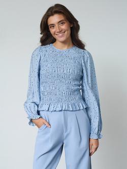 Sisters Point Nix Spot Print Smocked Blouse, Skyway, Skyway