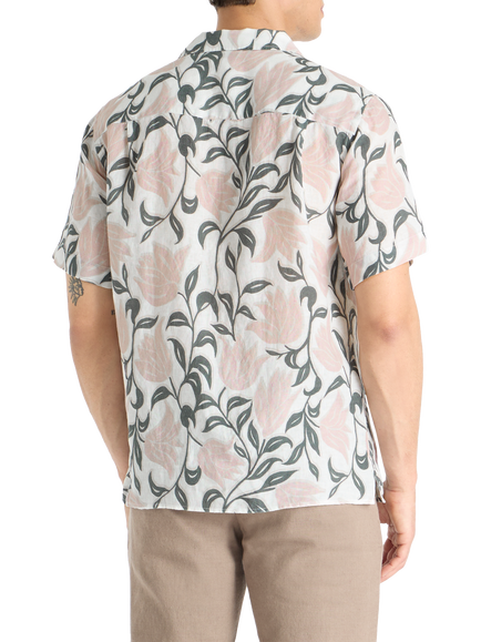 SPOKE Linen Cuban Slim Fit Shirt, In Bloom - view 2, In Bloom