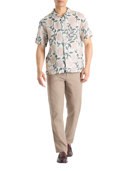 SPOKE Linen Cuban Straight Fit Shirt, In Bloom, In Bloom