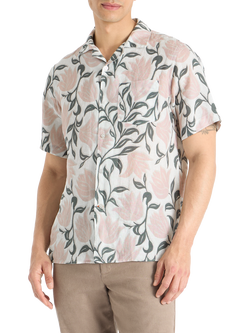 SPOKE Linen Cuban Straight Fit Shirt, In Bloom - view 2, In Bloom