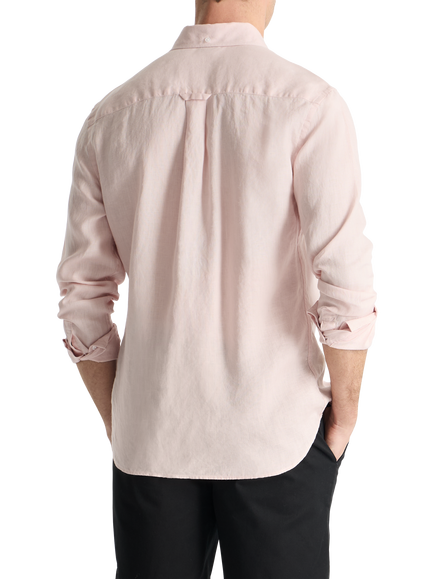 SPOKE Linen Slim Fit Shirt - view 2, Angel Delight