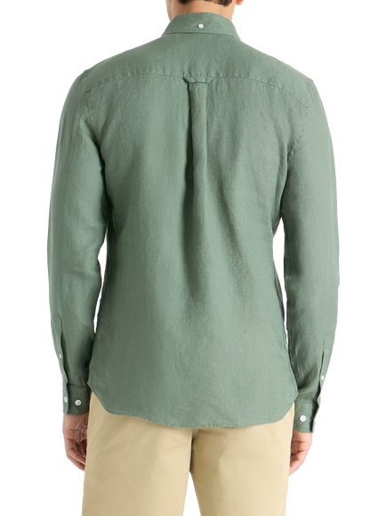 SPOKE Linen Slim Fit Shirt - view 2, Highland