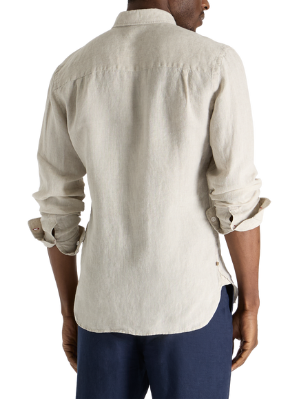 SPOKE Linen Slim Fit Shirt - view 2, Oatmeal